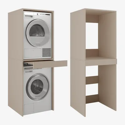 Produktbild von Waschmaschine Trockner Schrank mit Ausziehbrett Waschmaschinenschrank für Waschmaschine & Wäschetrockner Überbauschrank 187 x 65 x 66 cm (Cappuccino)
