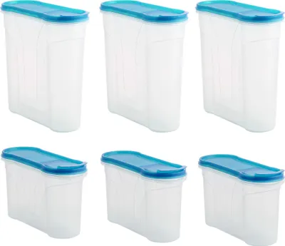 Produktbild von 6er Set Schüttdose Vorratsdose Aufbewahrungsdose 3x 1,3 Liter & 3x 2,4 Liter Streudosen Frischhaltedosen Müslidose Lebensmittel Vorratsbehälter