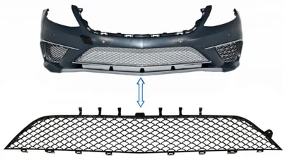 Immagine prodotto di Griglia anteriore centrale inferiore per Mercedes Classe S W222, modello dal 2013 al 2017, stile S63, finitura nera lucida.