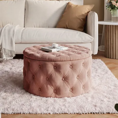 Produktbild von CHESTERFIELD runder gesteppter Hocker 70 cm, Jasmine 61