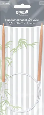 Produktbild von Gründl Rundstricknadeln Bambus Delux 6 mm 80 cm
