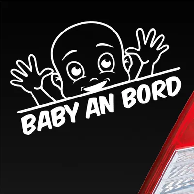 Produktbild von Auto Aufkleber Baby an Bord on Tour Lustig 22x12 cm Weiss Matt Sticker Heckscheibenaufkleber