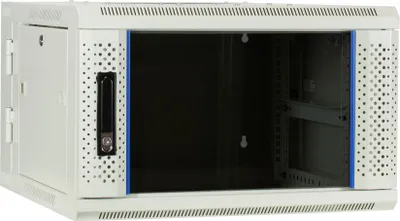 Immagine prodotto di 6 Armadio per server U, armadio a parete reversibile con porta in vetro, bianco (LxPxA) 600 x 600 x 368 mm