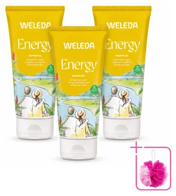 Obrázok produktu pre 3 x Weleda Aroma Shower Energy sprchový gél - 200 ml - balenie s 3 kusmi