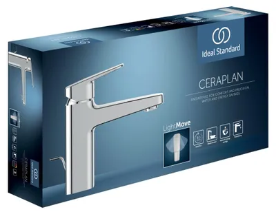 Immagine prodotto di Ideal Standard Ceraplan Mitigeur monocommandé pour lavabo, version H60, avec vidage, fixation EasyFix+, chrome, BD273AA, BD273AA