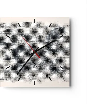 Produktbild von Wanduhr - Quadrat - Glasuhr - Schwarz Hintergrund Farbe - 40x40cm - Schleichendes Uhrwerk - Lautlos - zum Aufhängen bereit - Dekoration Modern - Wanddekoration aus Glas - C3AC40x40-5061