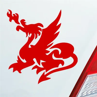 Produktbild von Auto Aufkleber Chinesischer Drache Dragon Fire 10x9,5 cm Rot Sticker Heckscheibenaufkleber