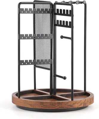 Produktbild von Famanu Schmuckständer mit 4-in-1 Funktionalität - Organizer für Ohrringe, Ketten, Ringe & Armbänder
