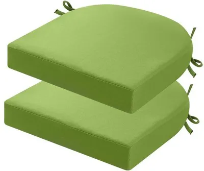 Produktbild von Ibenzoa® Wasserabweisende Stuhlkissen 2er-Set – 7 cm doppellagiger Memory-Schaum für Innen & Außen, UV-beständig, abnehmbarer Bezug, Befestigungsbänder