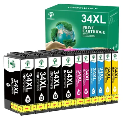 Produktbild von 10PK Multipack für Epson 34 XL Druckerpatronen WorkForce Pro WF3700 3720 Series WF3725DWF