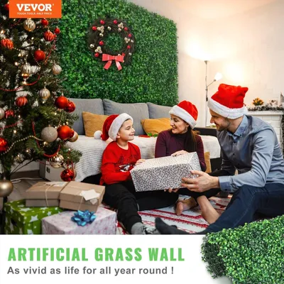 Obrázok produktu pre Umelý panel z zimostrázu 12 ks 10" x 10" Trávnatá živá stena na plot