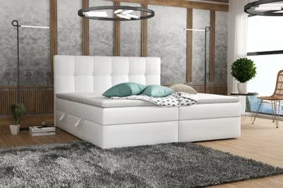 Produktbild von Boxspringbett Schlafzimmerbett ARTURO 200x200cm Kunstleder Soft Weiß