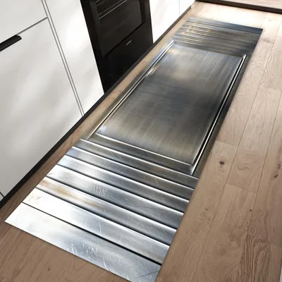 Produktbild von Küchenteppich 60x90cm rutschfest & abwischbar PVC Läufer - Metallrahmen