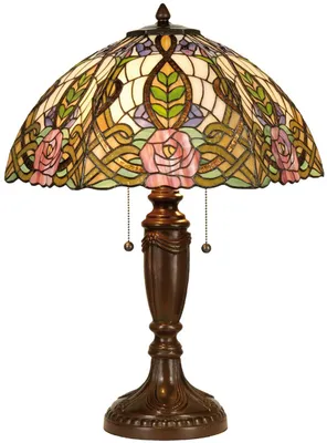 Produktbild von LumiLamp 5LL-5370 Tiffany Tischlampe Grün Rosa 47x61 cm