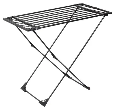 Obrázok produktu pre Samostatný sušiak na prádlo – výsuvný – skladací – XXL – 110–189 cm – kov – čierna farba