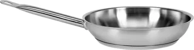 Produktbild von Brat-Pfanne Gastronomie Qualität Edelstahl Ø 28cm Induktiongeeignet Spezielle Stahllegierung ohne Gehalt von schädlichem Mangan und Nickel Kapseltopfboden