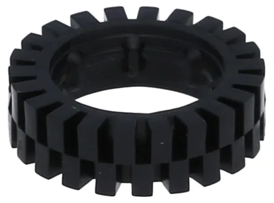 Obrázok produktu pre LEGO čierna pneumatika, priemer 24 mm, posunutý dezén (3483) – nová