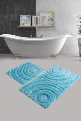 Produktbild von Mijolnir, Wave - Turquoise, Badematten, Türkis, Acryl, 60 x 100 cm