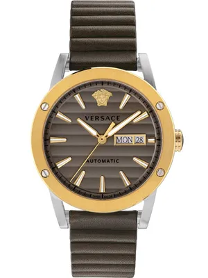 Produktbild von Versace VEDX00219 Theros Automatik silber gold braun Leder Herren Uhr NEU