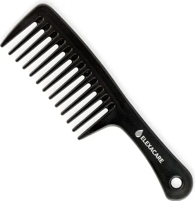 Produktbild von ELEXACARE Lockenkamm, weit gezahnt (ca. 24 cm) - Grobzinkiger Griff-Styler Kamm für Locken und lange Haare