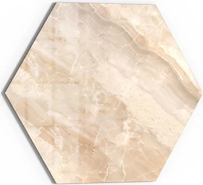 Produktbild von DEQORI Magnettafel Glas 55x48 cm 6-eckig 'Helle Marmorfläche' beschreibbar Whiteboard