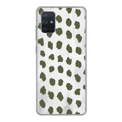 Produktbild von MuchoWow® Handyhülle Schutzhülle Hülle für Samsung Galaxy A71 Marmor - Punkte - Grün Silikon Softcase Handy Hülle - Kartenbesitzer