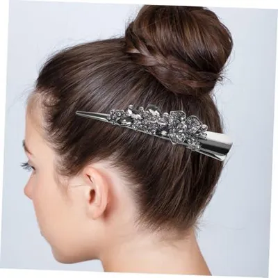 Produktbild von 2 Metall-Haarspangen mit Strass für dünnes und dickes Haar, komfortabler Haarschmuck für Frauen