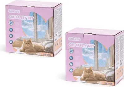 Produktbild von 2 Stück Katzennetz für Balkon, Transparentes Katzennetz Fenster, Balkonnetze für Katzen ohne Bohren, für Balkone 8 x 3 m