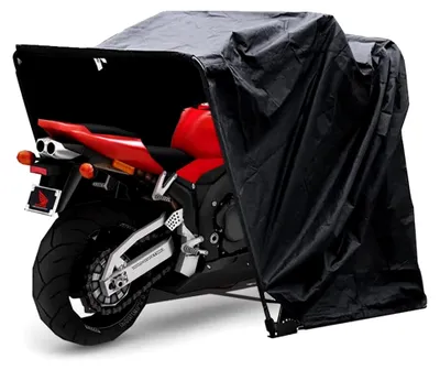 Produktbild von Faltgarage für Fahrräder und Motorräder, Zeltgarage, wasserdichte Abdeckung mit UV-Schutz, mobile Garage, 270 x 105 x 155 cm, Schwarz