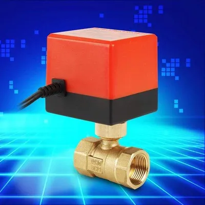 Zdjęcie produktu dla 4-calowy, mosiężny zawór kulowy 2-drożny 12 V z automatyzacją i regulacją przepływu, DN20