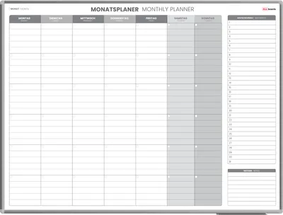 Produktbild von Magnetischer Monatsplaner 120x90cm für Monatsplanungen, einfach zu beschreiben Monatsplaner Wandkalender Memoboard Magnettafel auf Deutsch