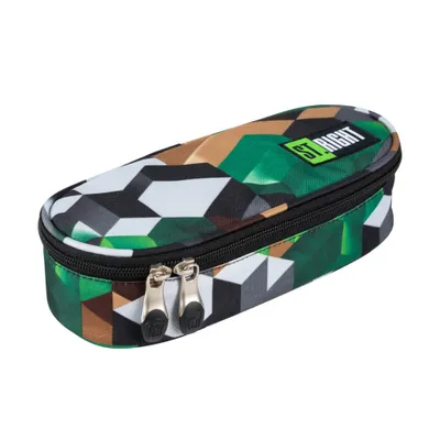 Imagen del producto de Estuche para lápices, estuche escolar, modelo 3D, marca St.Right, color verde, blanco y negro