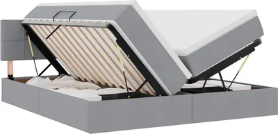 Obrázek produktu pro LED postel s úložným prostorem a matrací Světle šedá