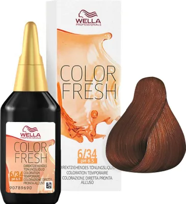 Produktbild von Wella Color Fresh, Braun, 6/34, Frauen, 75 ml, Alle Haare, Farbspeichernd, Glanz