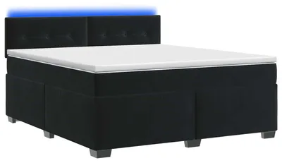 Produktbild von vidaXL Boxspringbett mit Matratze und LED Schwarz 140 x 190 cm Samt