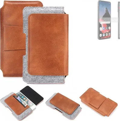 Produktbild von K-S-Trade Handyhülle Schutzhülle kompatibel mit Motorola ThinkPhone Gürteltasche Holster Gürtel Tasche Smartphone Tasche Handy Hülle Polyurethan+ Filz,
