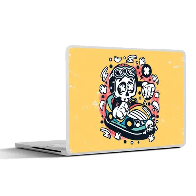 Produktbild von MuchoWow® Laptop Aufkleber Sticker Cover Oldtimer - Skelett - Auto 30x22 cm - Laptop-Sticker