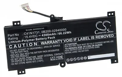 Produktbild von Akku für Asus GL764GV Li-Pol 15,4 Volt 4300 mAh schwarz.