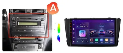 Immagine prodotto di Autoradio, touchscreen, lettore multimediale, compatibile con Toyota Avensis Mk3 (T270) dal 2009 al 2018, con navigazione GPS Android integrata e ventola di raffreddamento. Modello V1 Pro (2GB di RAM, 64GB di memoria)