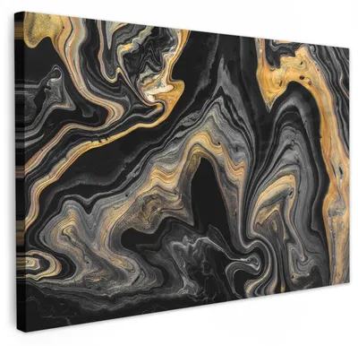 Zdjęcie produktu dla Elzusha - Obraz na płótnie, 90x60 cm, dekoracja ścienna, abstrakcyjny, złoty, marmur