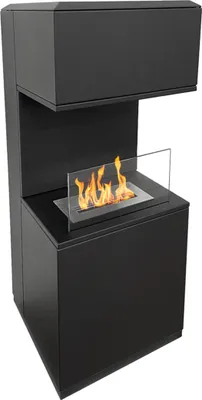 Zdjęcie produktu dla Kominek bioetanolowy Oslo, wolnostojący biokominek ze stali czarnej, dł. 38xgł. 38xwys. 100 cm