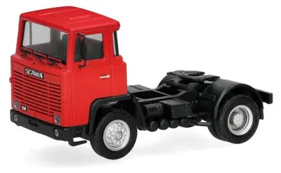 Zdjęcie produktu dla Herpa 318976-002 – ciągnik siodłowy Scania 111 2-osiowy w skali 1:87, czarny – nowy