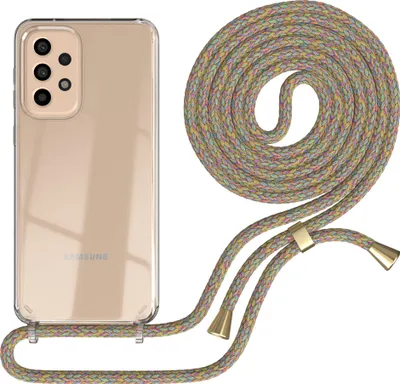 Produktbild von EAZY CASE Handykette kompatibel mit Samsung Galaxy A33 5G, Handyhülle mit Umhängeband, Handykordel, Schutzhülle Clear, Band in Bunt