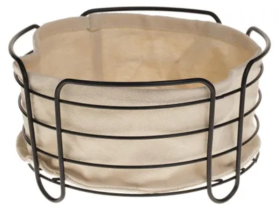 Produktbild von 5five Simply Smart Brotkorb Bistro mit Stofftasche, Aufbewahrungskorb, Stahl, Textil, 22 cm, 166287B