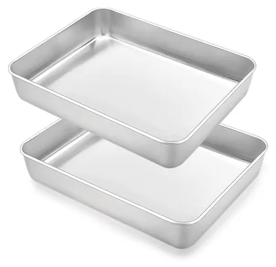 Backblech-Set 2er, Edelstahl, 30x25x5,5 cm, spülmaschinengeeignet