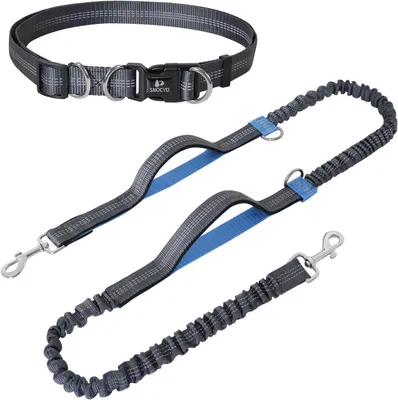 Zdjęcie produktu dla Smycz dla psów średnich i dużych, elastyczna i odblaskowa, 50 kg, nylon, do joggingu
