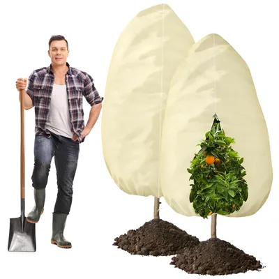 Produktbild von Pflanzenschutzhaube Winterschutz Pflanzenvlies - 120 x 180 cm - 70 g/m² - 2 Stück - Für Olivenbäume und Zitronenbäume
