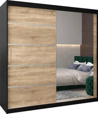 Produktbild von Kleiderschrank, Schiebetürenschrank Schlafzimmer, Schrank mit Spiegel VERONA 2 200 cm