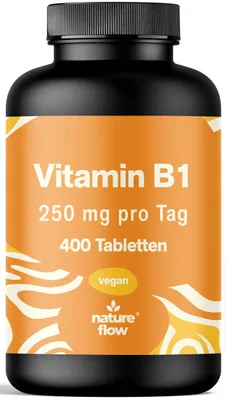 Produktbild von Nature Flow Vitamin B1 250mg, 400 Tabletten, vegan