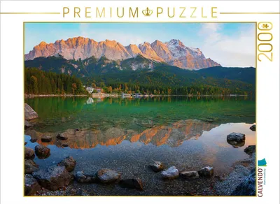 Produktbild von CALVENDO Puzzle Abendstimmung am Eibsee, Zugspitze 2000 Teile Puzzle quer | 2000 Teile Lege-Größe 90x67cm Foto-Puzzle für glückliche Stunden